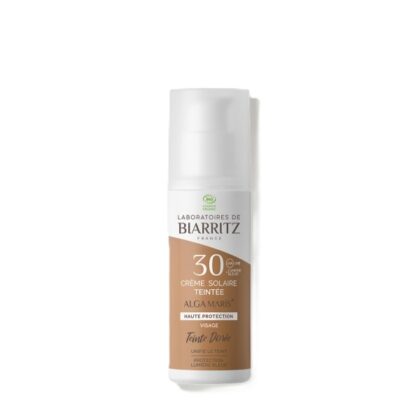 Alga Maris getinte zonnecrème gezicht SPF30 golden